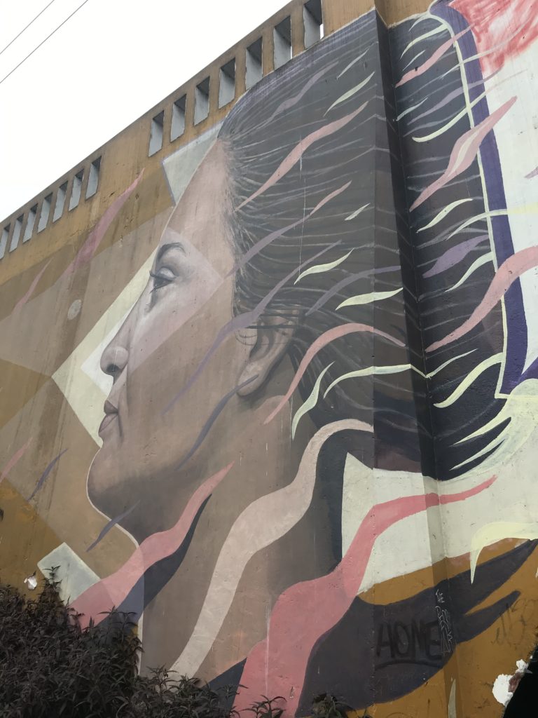 street artwork of a women in Barranco